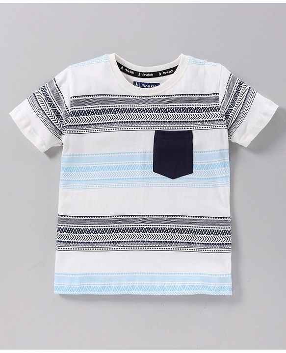 Pine Kids Half Sleeves Biowashed Tee Stripes - Multicolor