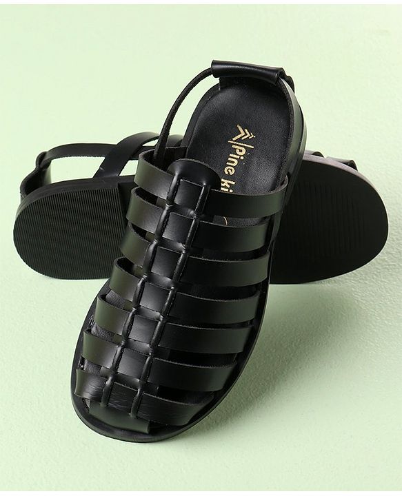 Pine Kids Ethnic Sandals - Black