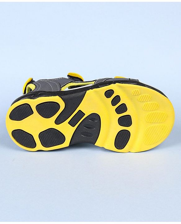 Pine Kids Velcro Closure Sandals - Grey Yellow