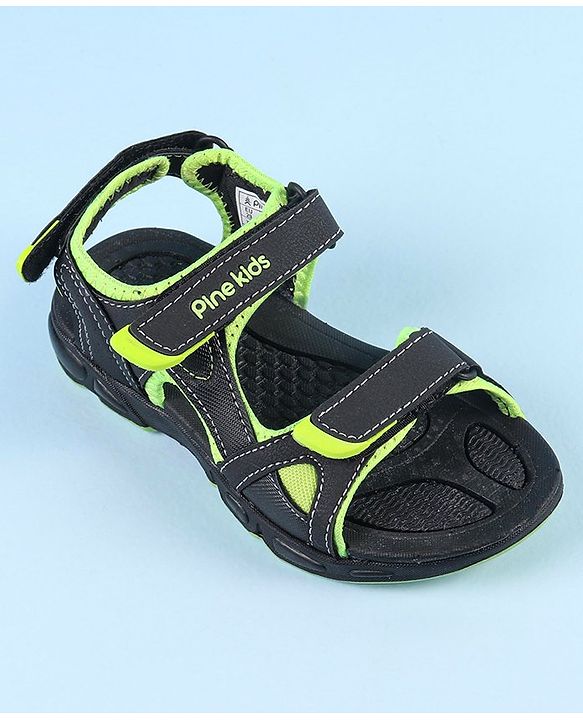 Pine Kids Velcro Closure Sandals - Black Green