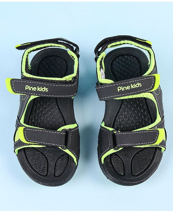 Pine Kids Velcro Closure Sandals - Black Green