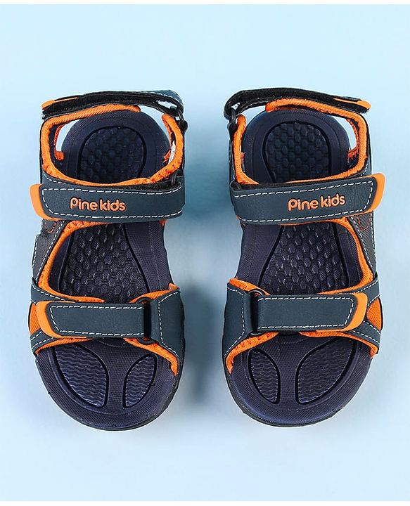 Pine Kids Velcro Closure Sandals - Black Green