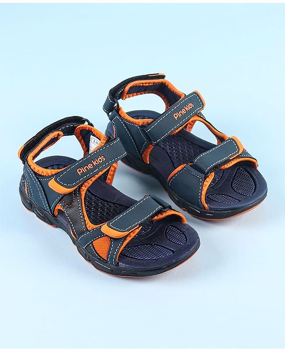 Pine Kids Velcro Closure Sandals - Grey Yellow