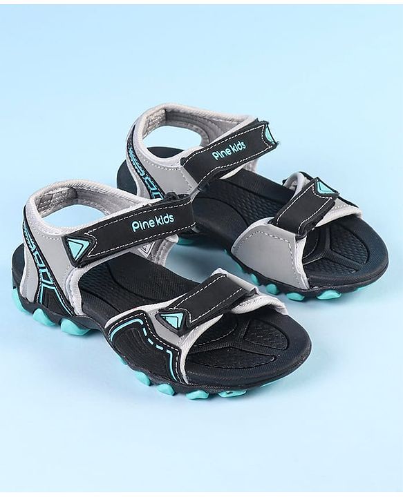 Pine Kids Velcro Closure Sandals - Grey Black
