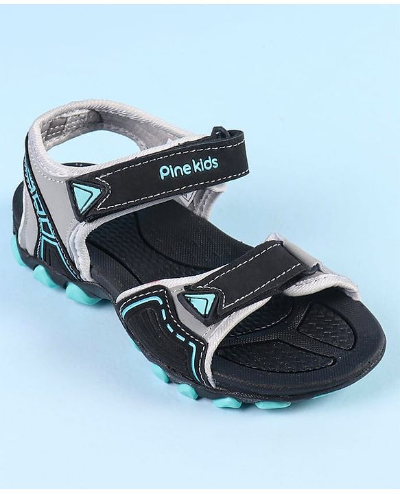 Pine Kids Velcro Closure Sandals - Grey Black