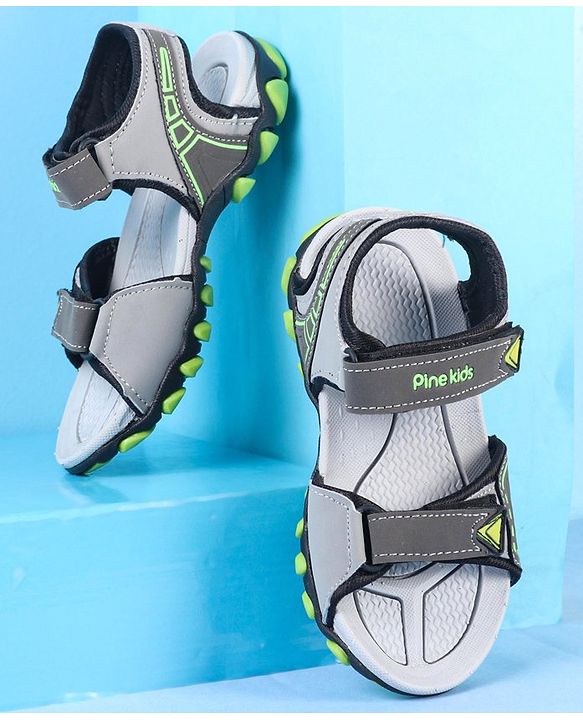 Pine Kids Velcro Closure Sandals - Grey Green