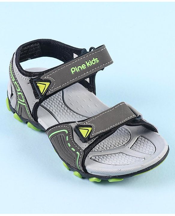Pine Kids Velcro Closure Sandals - Grey Green