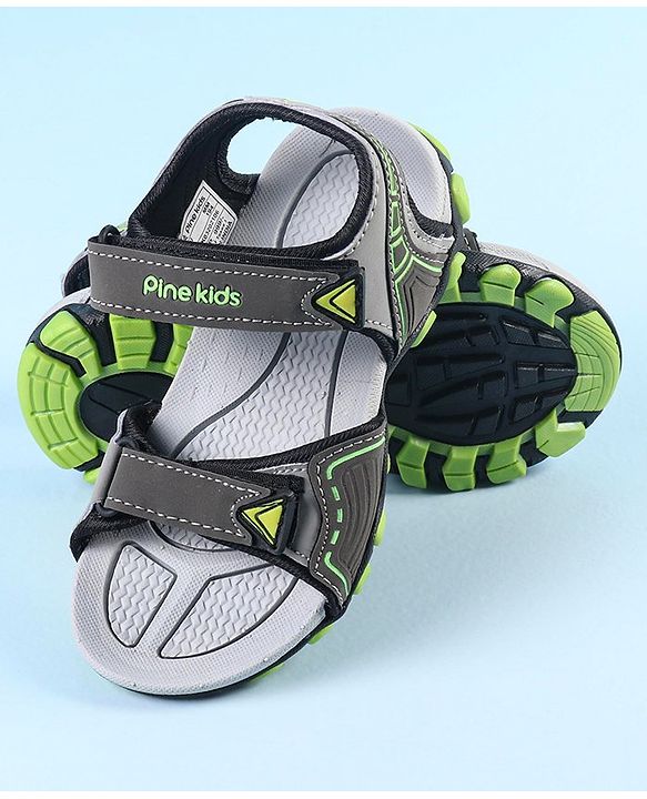 Pine Kids Velcro Closure Sandals - Grey Green