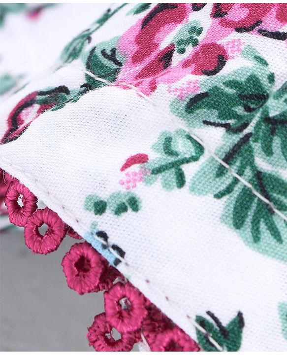 Babyhug Mid Thigh Shorts Floral Print - White