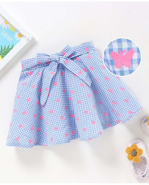 Babyhug Mid Thigh Skirt Printed - Blue