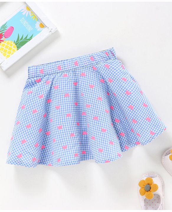 Babyhug Mid Thigh Skirt Printed - Blue