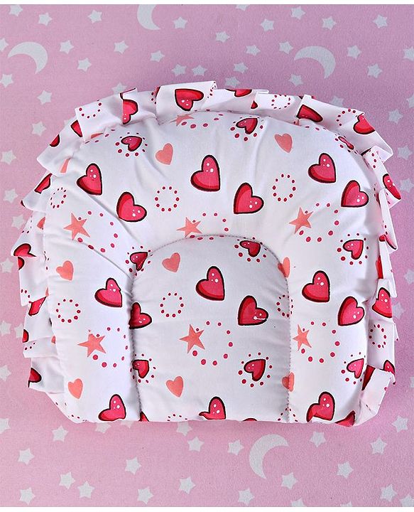 Babyhug Premium Pillow and Bolster Set Unicorn Print - Pink| Prevents Flat Head Syndrome| Neck and Shoulder Support | 100% Cotton| Breathable Fabric| Girls and Boys| Protection from Crib Railing| New Born Gifting Option | Travel Friendly| Soft and L