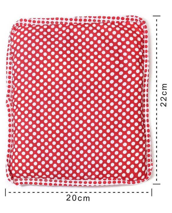 Babyhug Polka Dotted Mustard Seed Infant Pillow - Red