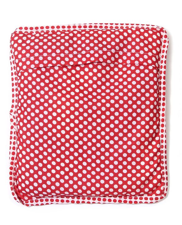 Babyhug Polka Dotted Mustard Seed Infant Pillow - Red