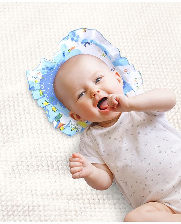 Babyhug Cotton Jumbo Semi Circular Pillow - Blue(Print May Vary)