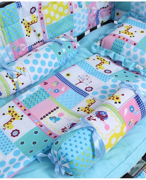 Babyhug Sleepwell Cot Bedding Set - Blue