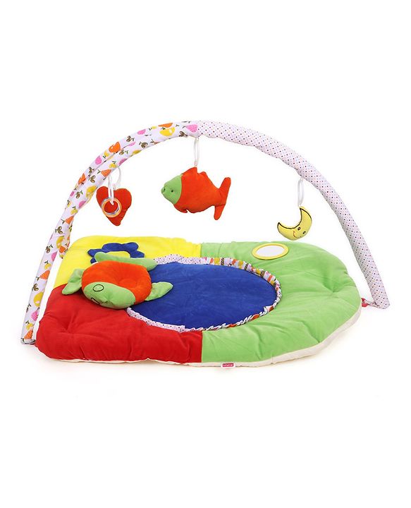 Babyhug Premium Play Gym With Fish Toy & Pillow   -Multicolor