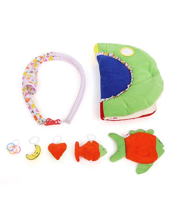 Babyhug Premium Play Gym With Fish Toy & Pillow   -Multicolor