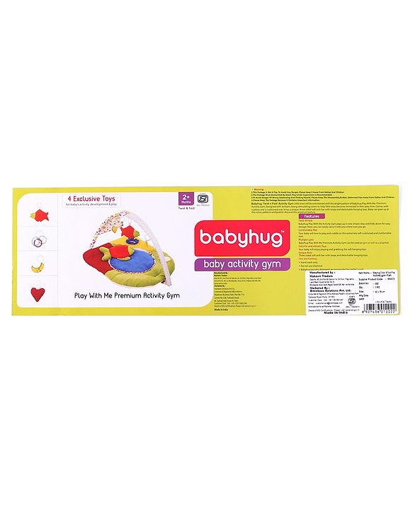 Babyhug Premium Play Gym With Fish Toy & Pillow   -Multicolor