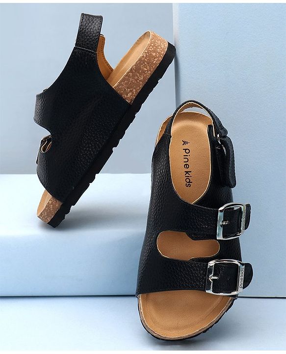 Pine Kids Open Toe Sandals - Black
