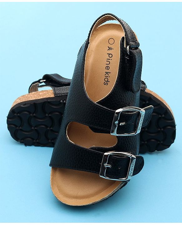 Pine Kids Open Toe Sandals - Black