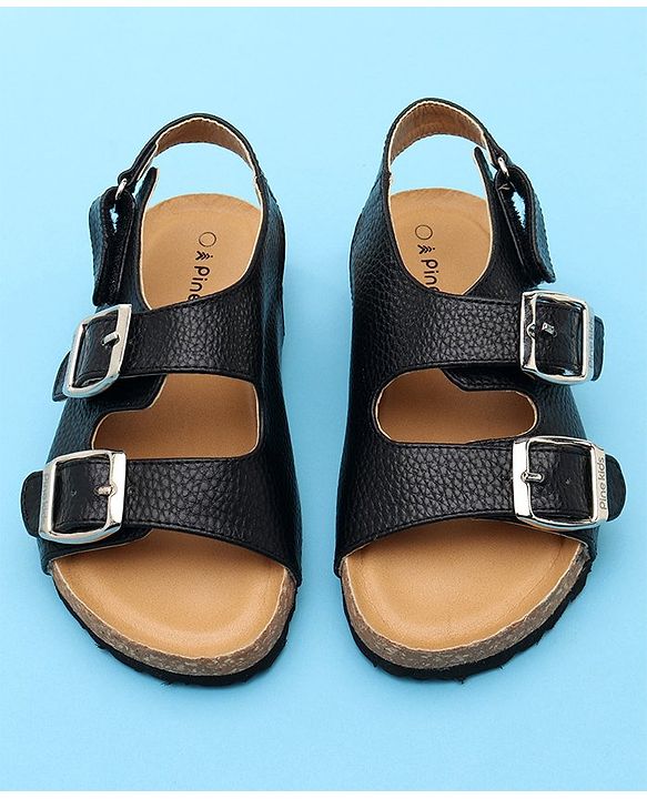 Pine Kids Open Toe Sandals - Black