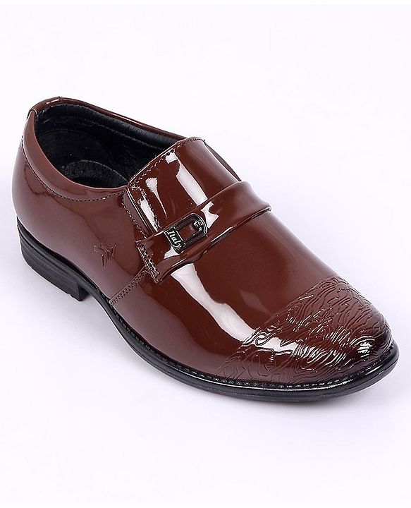 Pine Kids Round Toe Solid Formal Shoes - Tan Brown