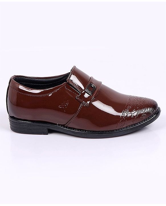 Pine Kids Round Toe Solid Formal Shoes - Tan Brown