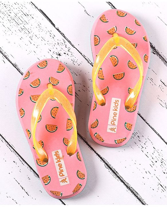 Pine Kids Casual Flip Flops Watermelon Print - Pink