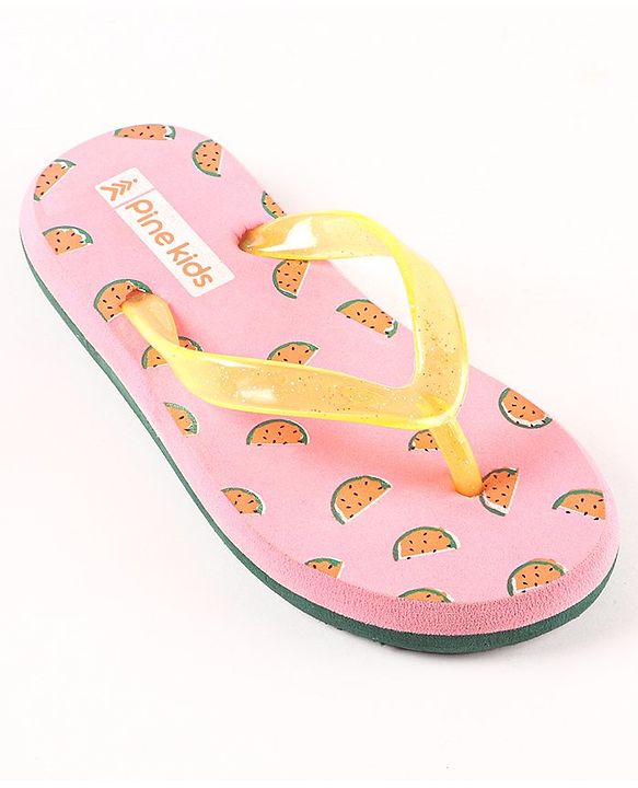 Pine Kids Casual Flip Flops Watermelon Print - Pink