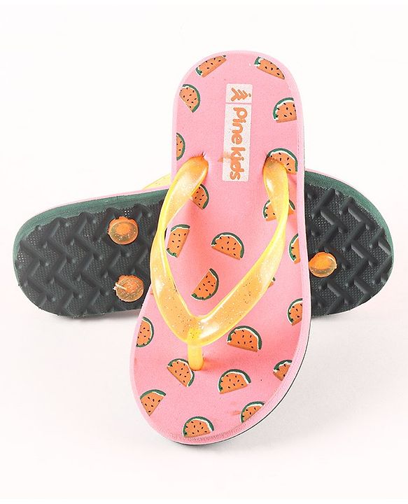 Pine Kids Casual Flip Flops Watermelon Print - Pink