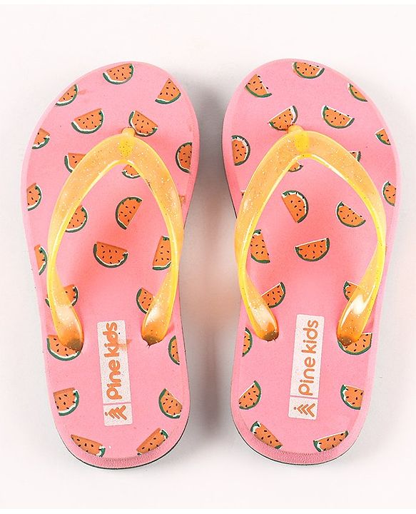 Pine Kids Casual Flip Flops Watermelon Print - Pink