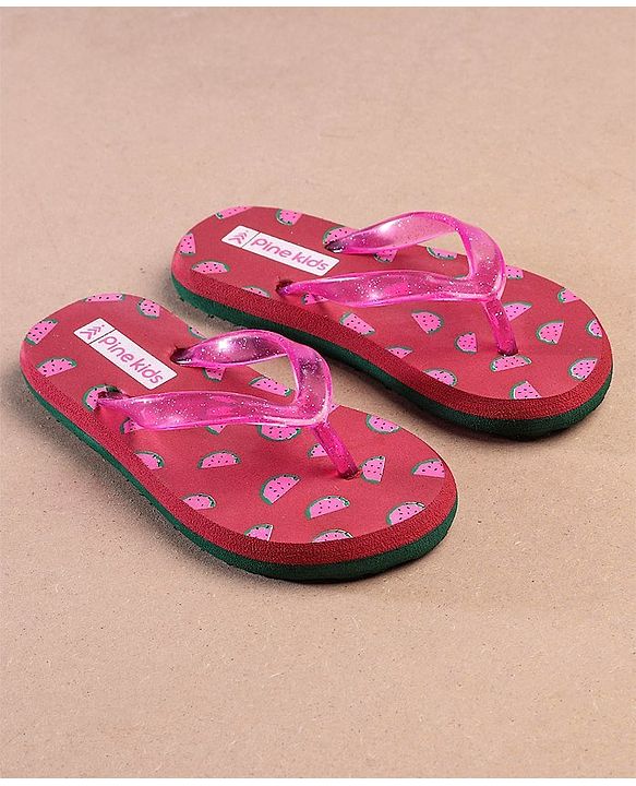 Pine Kids Casual Flip Flops Watermelon Print - Pink