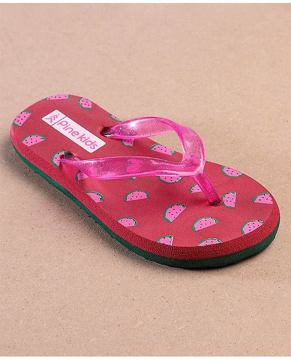 Pine Kids Casual Flip Flops Watermelon Print - Pink