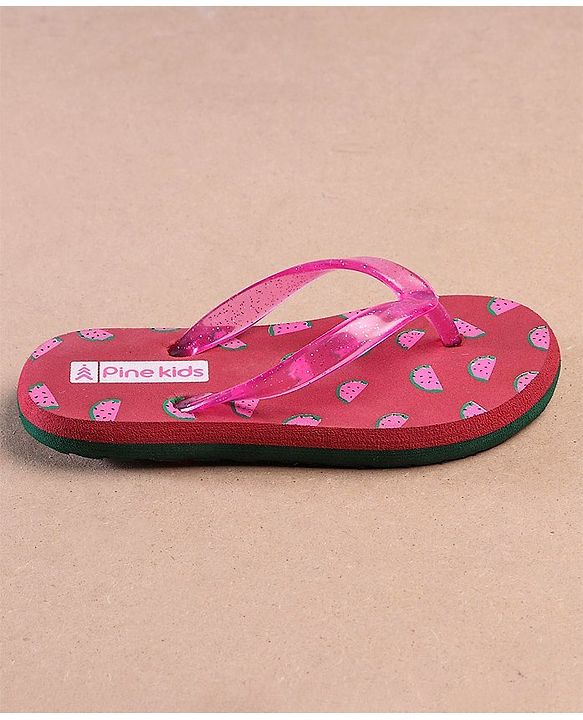 Pine Kids Casual Flip Flops Watermelon Print - Pink