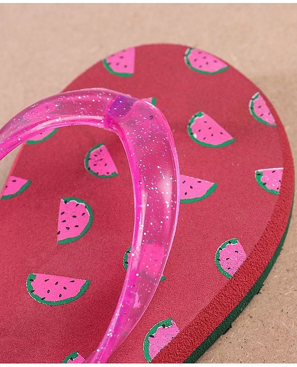 Pine Kids Casual Flip Flops Watermelon Print - Pink