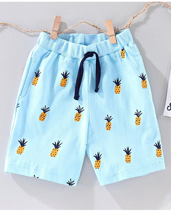 Babyhug Printed Shorts - Blue