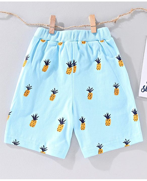 Babyhug Printed Shorts - Blue