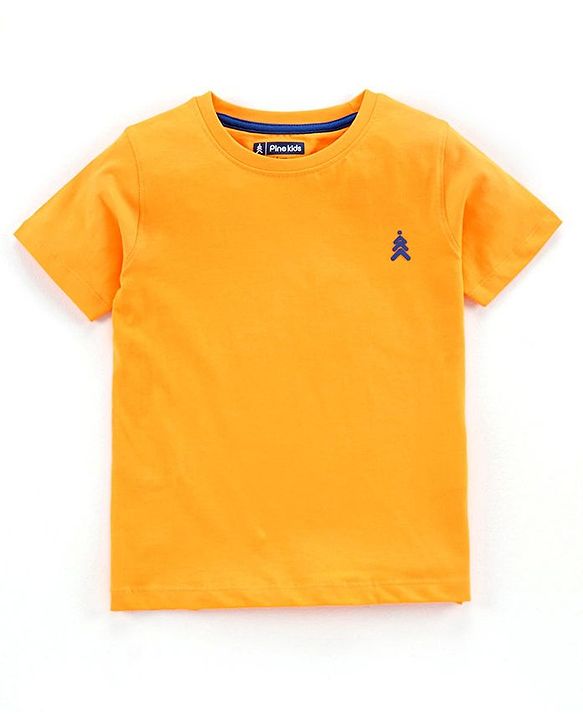 Pine Kids Half Sleeves 100% Cotton Biowashed Tee Pack of 2 - Blue Yellow