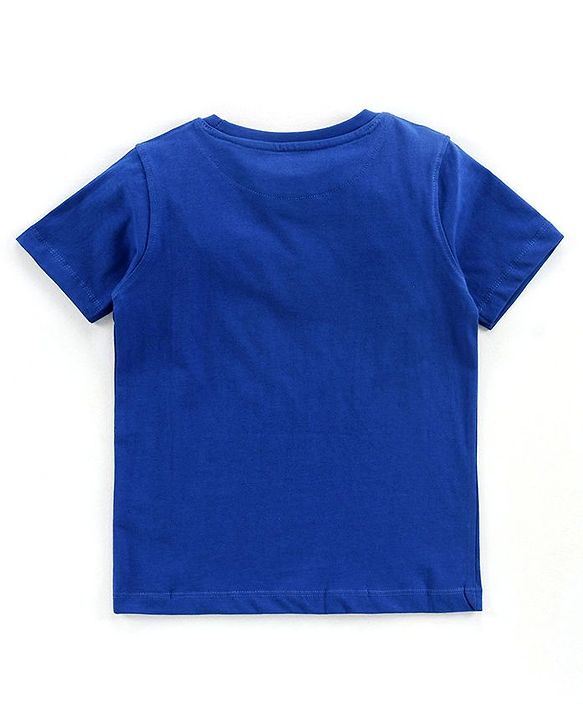 Pine Kids Half Sleeves 100% Cotton Biowashed Tee Pack of 2 - Blue Yellow