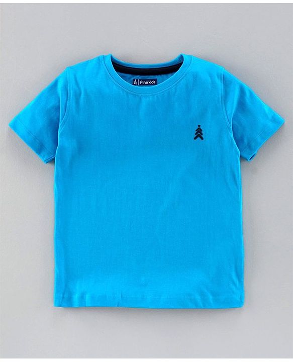 Pine Kids Half Sleeves 100% Cotton Biowashed Tee Pack of 2 - Grey Blue