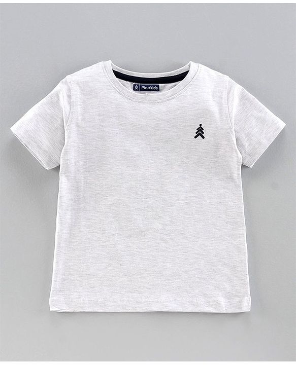 Pine Kids Half Sleeves 100% Cotton Biowashed Tee Pack of 2 - Grey Blue