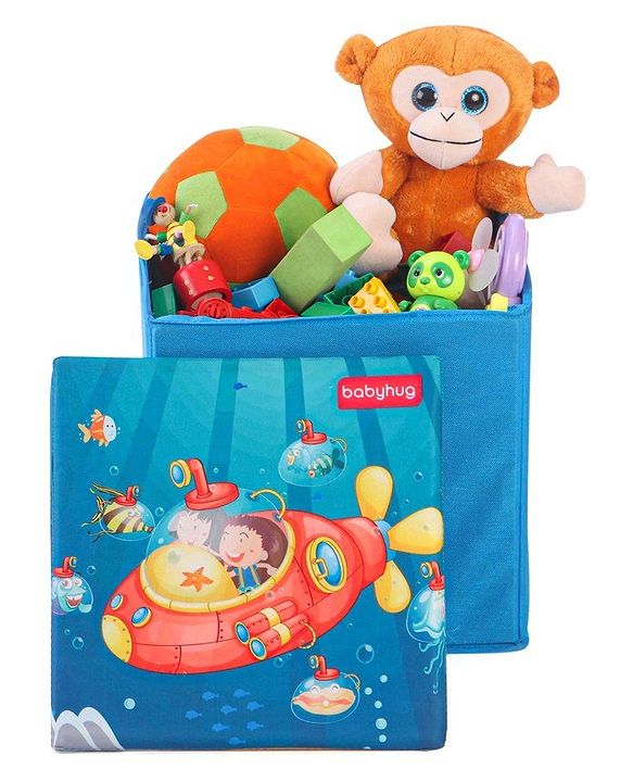 Babyhug Sto-Sit Foldable Storage Box Submarine Print - Blue