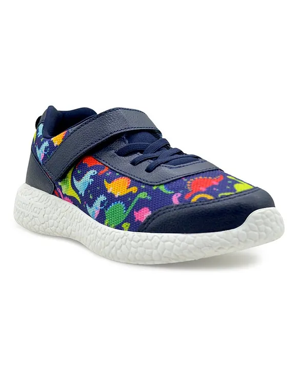 KazarMax Dinosaurs Print Walking Shoes Navy Bue