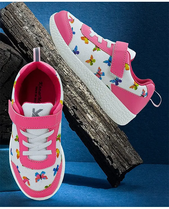 KazarMax Butterfly Printed Walking Shoes Pink