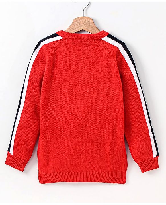 Pine Kids Full Sleeves Sweater Focused Print - Red