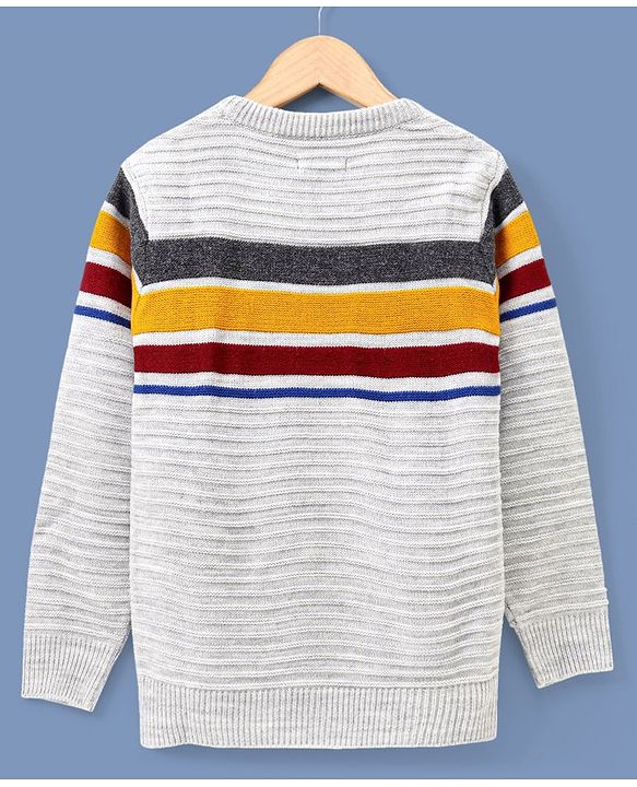 Pine Kids Full Sleeves Medium Winter Wear Sweater - Gre