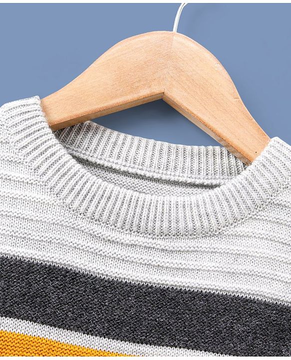Pine Kids Full Sleeves Medium Winter Wear Sweater - Gre