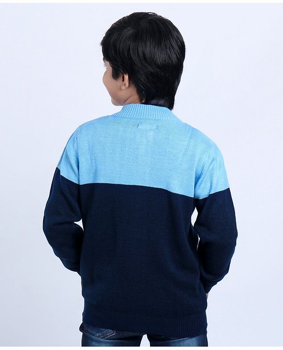 Pine Kids Full Sleeves Sweaters with Cable Knit - Blue
