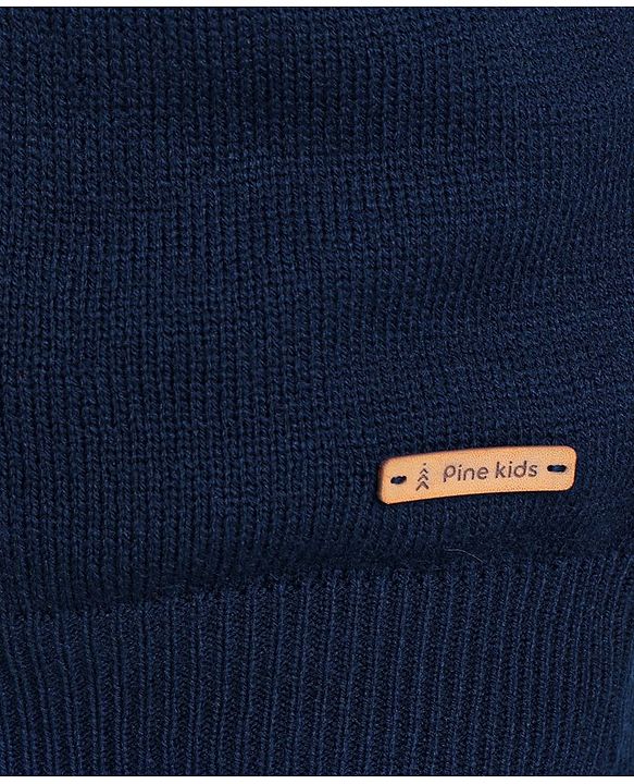 Pine Kids Full Sleeves Sweaters with Cable Knit - Blue